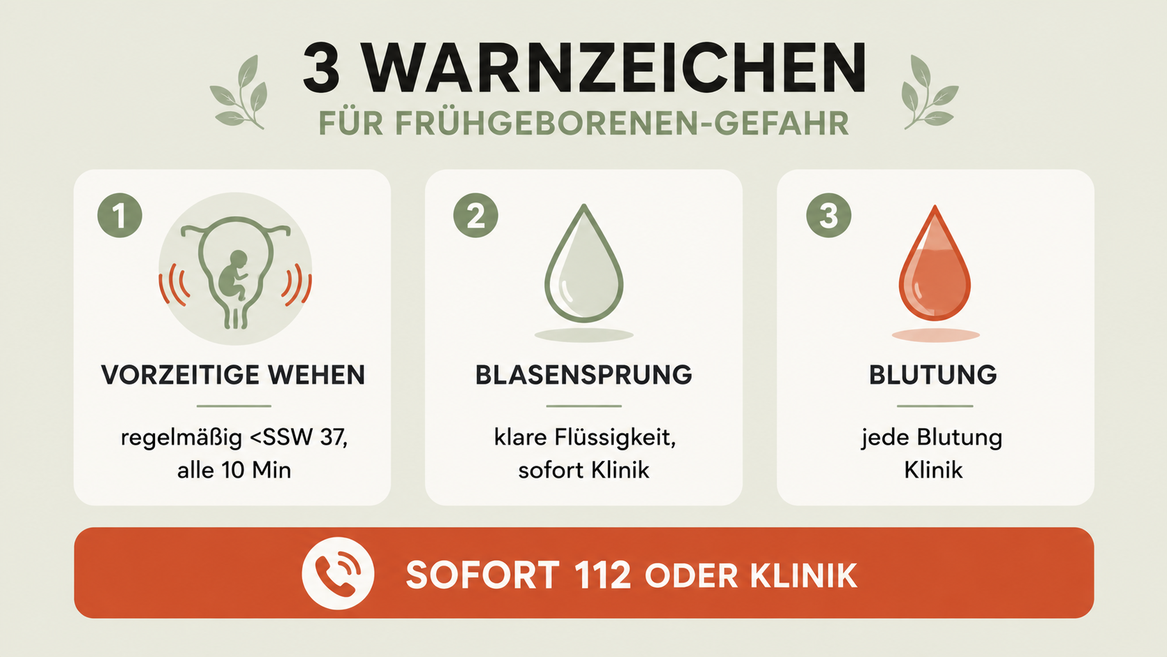 Frühgeburt: Anzeichen erkennen und sofort handeln Infografik