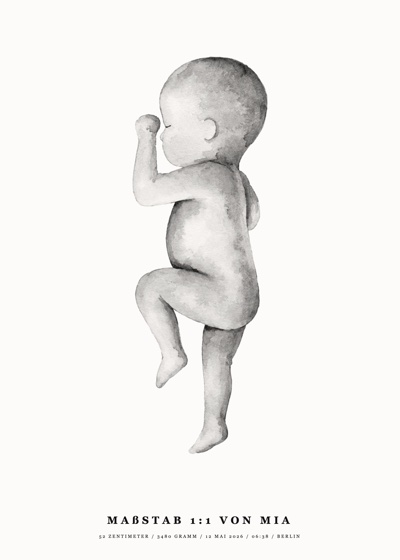 Beispiel: personalisiertes Geburtsposter von Mamenza