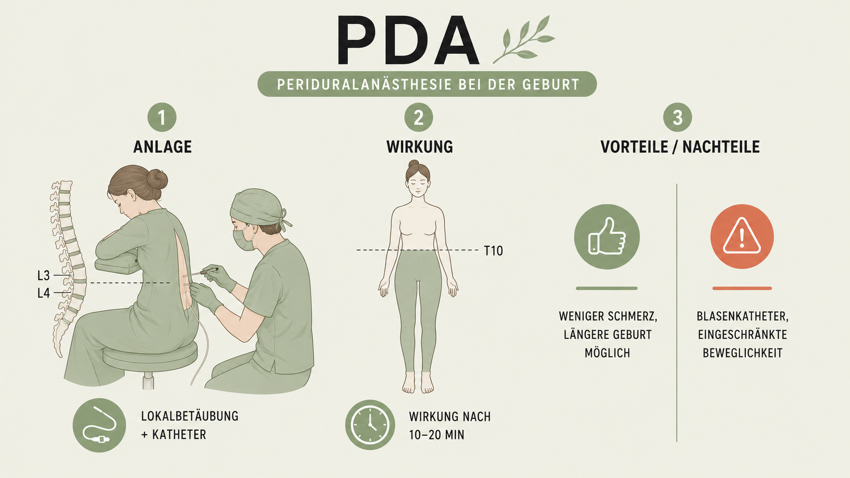 PDA (Periduralanästhesie) Infografik