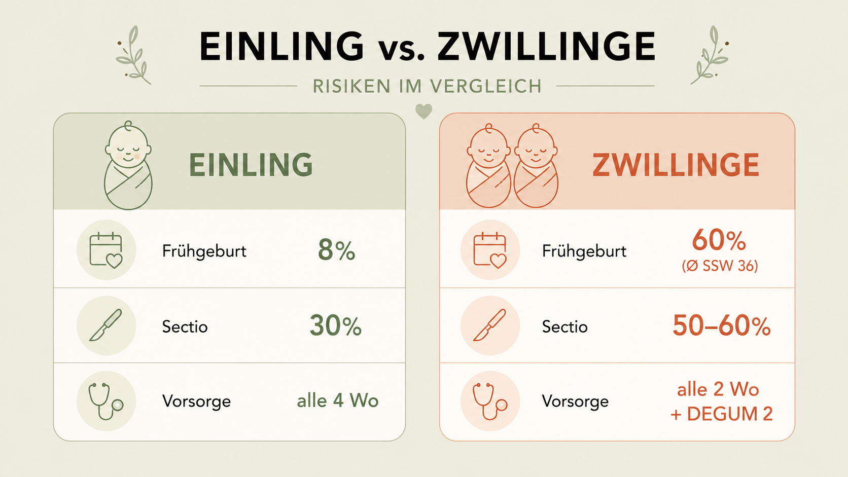 Mehrlingsschwangerschaft: was du jetzt wissen musst Infografik