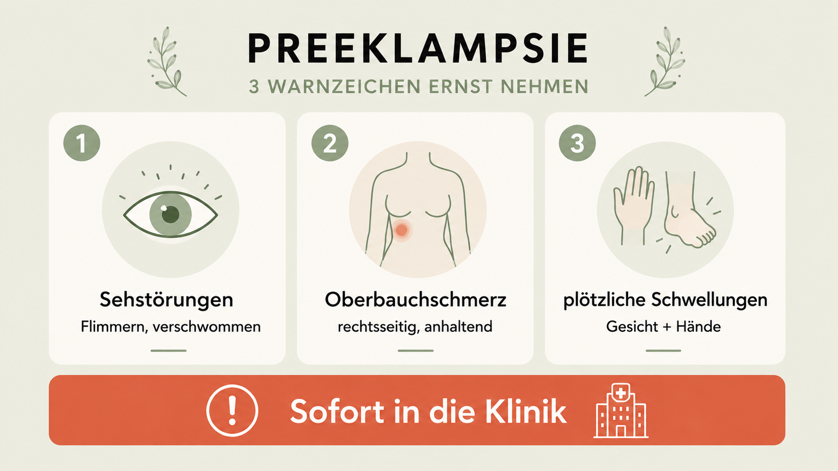 Präeklampsie: 3 Warnzeichen die du nie ignorieren darfst Infografik