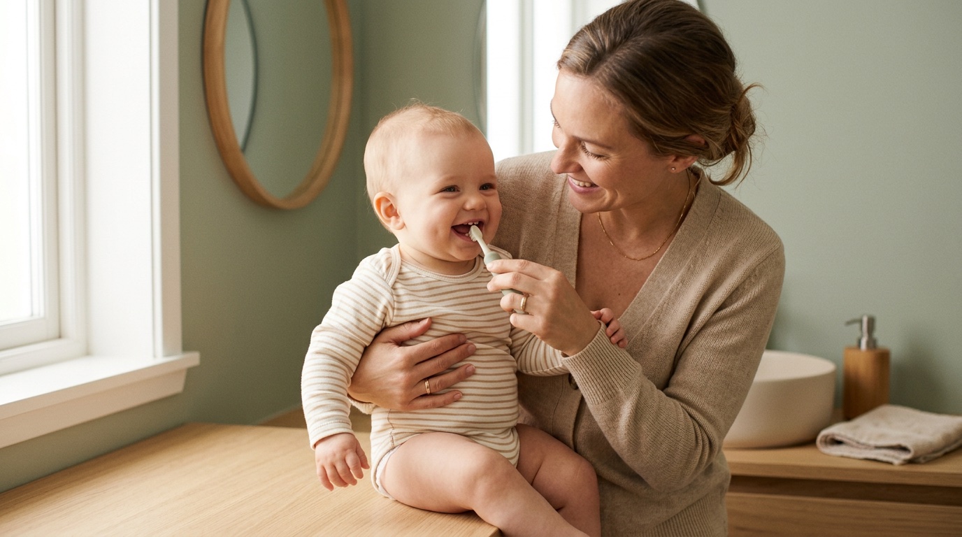 Zaehneputzen beim Baby: ab dem ersten Zahn